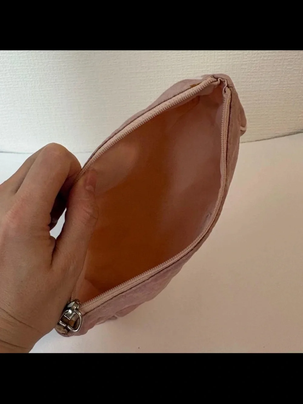 Dior Light Pink Jacquard Cosmetic Pouch with 'D' Charm